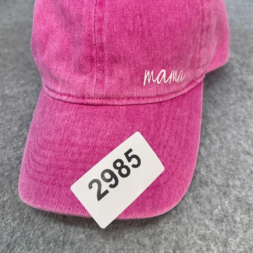 Mama Womens Pink Unbranded Baseball Cap Washed Cotton Adjustable OSFM